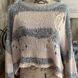 NEW WildFox Knit Crop Open Back Sweater Small